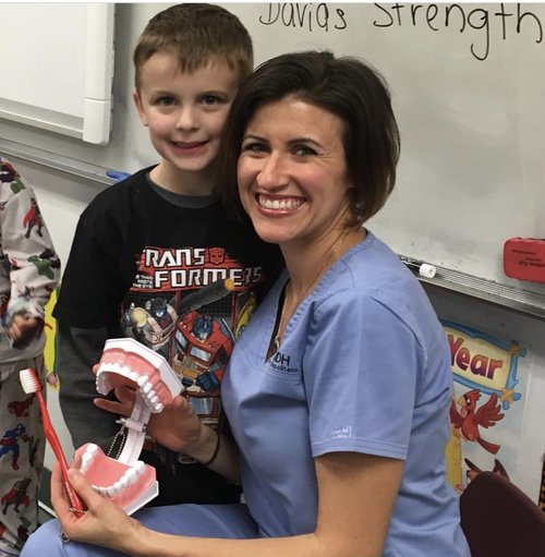 Dentist with child