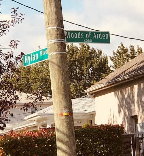 Corner of Hylan Blvd. and Woods of Arden Rd.