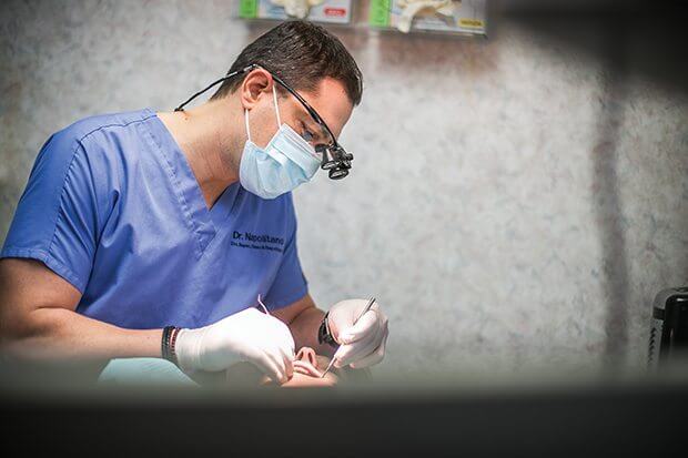 Staten Island dentist examining a patient's teeth