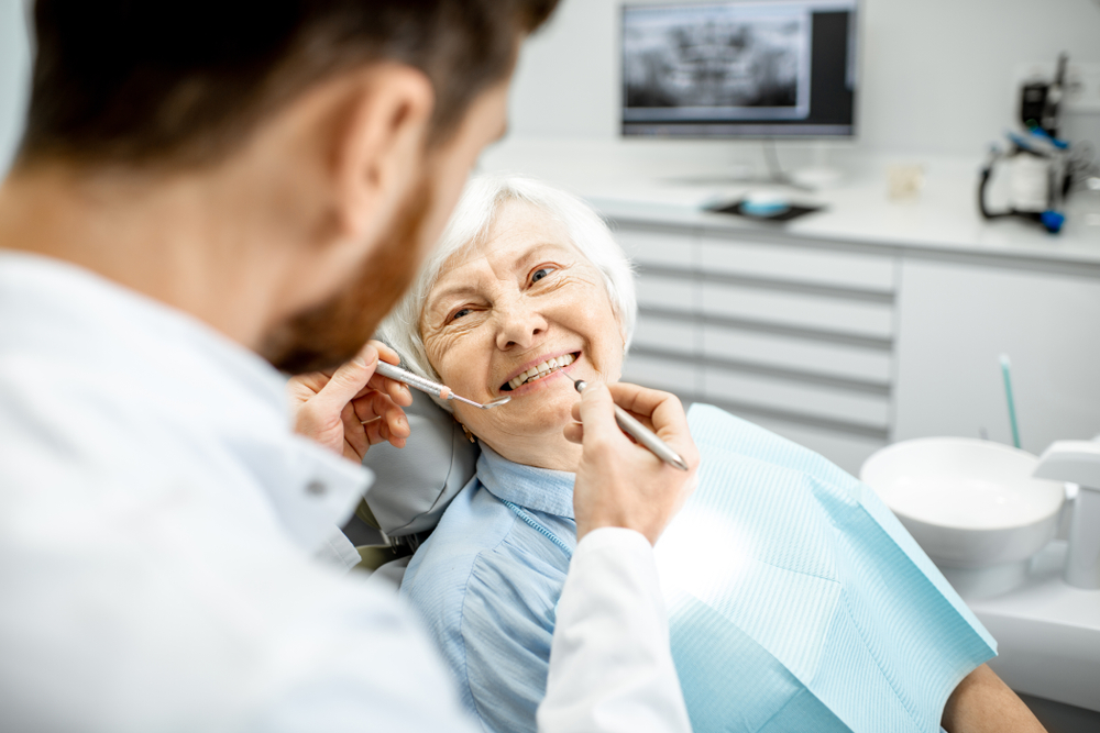 older woman visiting the dentist